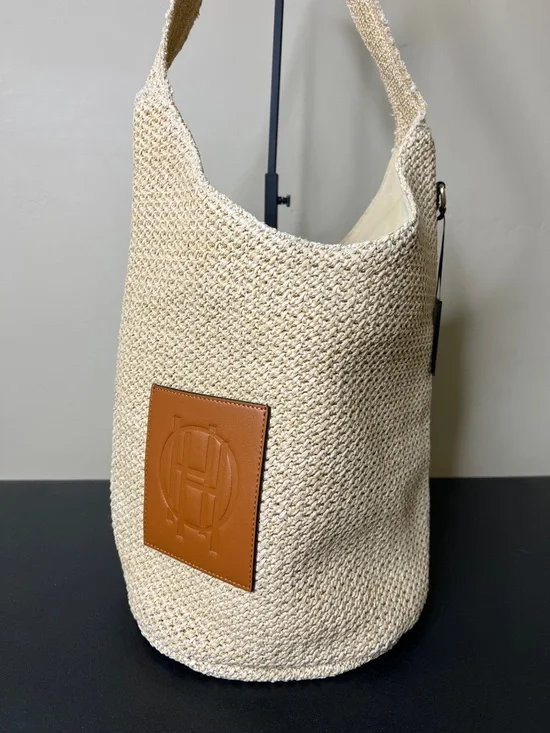 Haute Hippie | Neutral Bucket Hobo Famers Market Summer Bag - Picture 11 of 11